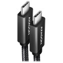 AXAGON datový a nabíjecí kabel USB-C na USB-C USB3.2 Gen 2 5A PD 100W opletený 0,5m černý