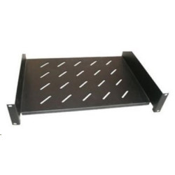 XtendLan 19" police s perforací 2U 280mm, nosnost 45kg, černá