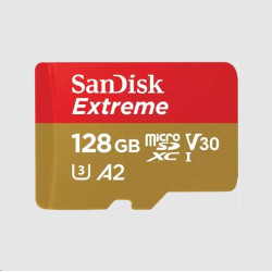 SanDisk micro SDXC karta 128GB Extreme (190 MB s Class 10, UHS-I U3 V30) + adaptér