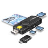 AXAGON CRE-SMP2A, USB-A PocketReader 4-slot čtečka Smart card (eObčanka) + SD microSD SIM
