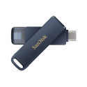 SanDisk Phone Drive - Jednotka USB flash - 128 GB - USB-C Lightning - metalická modrá