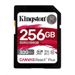 Kingston SDXC karta 256GB Canvas React Plus SDXC UHS-II 300R 260W U3 V90 for Full HD 4K 8K