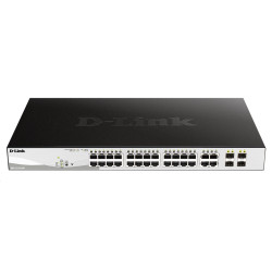 D-Link DGS-1210-24P 28-port Smart PoE Switch, 24x GbE PoE+, 4x RJ45 SFP, PoE 193W
