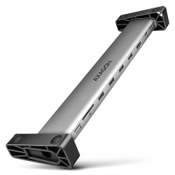 AXAGON HMC-10HLS, USB 5Gbps hub, 4x USB-A, HDMI 4k 60Hz, RJ-45 GLAN, SD mSD, PD 100W, kabel USB-C 25cm