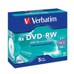 VERBATIM DVD-RW 4,7GB 4x DLP Jewel 5pack