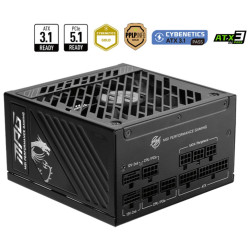 MSI zdroj MPG A1000GS PCIE5 1000W ATX3.1 akt. PFC 10 let celk. záruka 135mm fan modulární kabeláž 80PLUS Gold