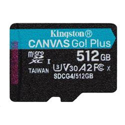 Kingston paměťová karta 512GB microSDXC Canvas Go Plus Gen4 C10 UHS-I U3