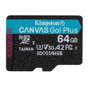 Kingston paměťová karta 64GB microSDXC Canvas Go Plus Gen4 C10 UHS-I U3