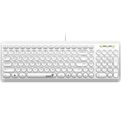 GENIUS klávesnice Slimstar Q200 White Drátová USB bílá retro design CZ+SK layout