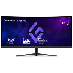 ViewSonic VX3418C-2K '34" 21:9, 3440 x 1440, VA, 1500R zakřivený, 180Hz, 1ms MPRT, 2 HDMI, 2 DP, speakers, výš. nast.