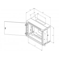 Triton 19" rozvaděč dvoudílný 9U 295mm, plechové dveře