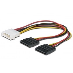 DIGITUS Interní napájecí kabel 0,2 m, IDE - 2x SATA 15pin konektor