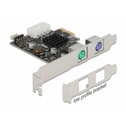 Delock PCI Express x1 Karta na 2 PS 2 a USB pinový konektor - Low Profile