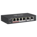 HiLook Powered by HIKVISION switch NS-0106P-35 4x port 10 100 Mbps RJ45 ports PoE 2x 100 Mbps uplink