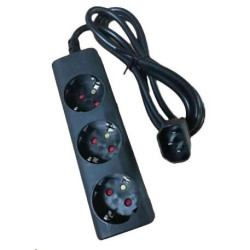 Eaton kabel prodlužovací přívod do UPS, koncovka IEC C14, 3 zásuvky schuko, černý, 10A