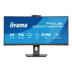 iiyama ProLite XCB3497WQSNPH-B1 - LED monitor - zakřivená - 34" (31.3" zobrazitelný) - 3440 x 1440 UWQHD @ 120 Hz - VA - 300 cd m? - 3000:1 - 0.4 ms - 2xHDMI, DisplayPort, USB-C - reproduktory - matná čerň