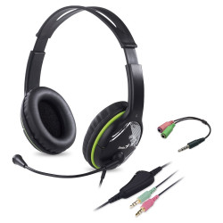 POŠKOZENÝ OBAL - GENIUS headset HS-400A, 2x 3,5 jack, redukce na single jack