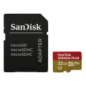 SanDisk MicroSDHC karta 32GB Extreme PLUS (10MB s, UHS-I V30, Rescue Pro Deluxe) + adaptér