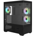 Zalman skříň Chronix midT 3x120mm ARGB fan USB 2.0 USB 3.0 USB-C panoramatická černá