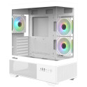 Zalman skříň Chronix midT 3x120mm ARGB fan USB 2.0 USB 3.0 USB-C panoramatická bílá