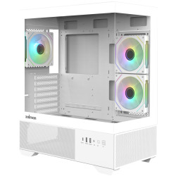Zalman skříň Chronix midT 3x120mm ARGB fan USB 2.0 USB 3.0 USB-C panoramatická bílá