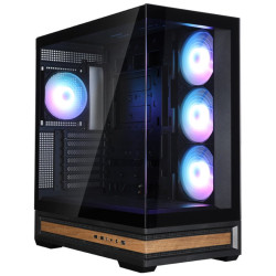 Zalman skříň P40 Namu midT 3x120mm ARGB fan 2xUSB 3.0 USB-C panoramatická dřevěné doplňky černá