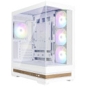 Zalman skříň P40 Namu midT 4x120mm ARGB fan 2xUSB 3.0 USB-C panoramatická dřevěné doplňky bílá