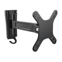 StarTech.com Monitor Wall Mount - Single Swivel - Supports Monitors 13" to 34" - VESA Monitor Wall Mount Bracket - Black (ARMWALLS) - Nastavitelné rameno (montážní deska) - pro monitor plochý panel - hliník - cerná - velikost obrazovky: 13"-34"