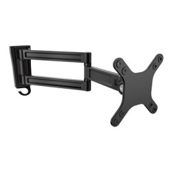 StarTech.com Monitor Wall Mount - Dual Swivel - Supports 13'' to 34'' Monitors - VESA Monitor TV Wall Mount - Wall Mount Swivel Monitor Arm - Black (ARMWALLDS) - Montážní sada (montážní deska, šrouby, alarm monitoru) - nastavitelné rameno - pro Displej LCD - hliník - cerná - velikost obrazovky: 13"-34" - montáž na stenu