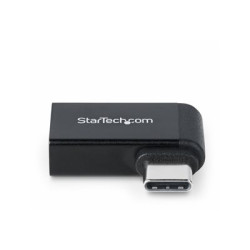 StarTech.com Right Angled USB-C to USB-A Adapter, USB 5Gbps, Compact USB-C Male to USB-A Female Adapter, Metal Housing, M F - USB adaptér - 24 pin USB-C (M) pravoúhlý do USB (F) - USB 3.2 Gen 1 - 5 V - 3 A - pasivní, up to 5 Gbps data transfer rate - cerná