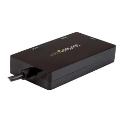StarTech.com 4K USB C to HDMI, VGA & DVI Multi Port Video Display Adapter for Mac Windows Laptop & Monitor (CDPVGDVHDBP) - Video adaptér - 24 pin USB-C s piny (male) do HD-15 (VGA), DVI-I, HDMI se zdírkami (female) - 15 cm - cerná - aktivní konvertor, podpora 4K30Hz (3840 x 2160) (HDMI), 1920 x 1200 (WUXGA) support 60Hz (DVI and VGA)