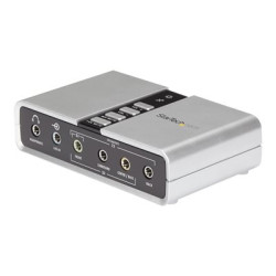 StarTech.com 7.1 USB Sound Card - External Sound Card for Laptop with SPDIF Digital Audio - Sound Card for PC - Silver (ICUSBAUDIO7D) - Zvuková karta - 48 kHz - 7.1 - USB 2.0 - pro P N: MU15MMS, MU6MMS