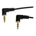 StarTech.com 1 ft. (0.3 m) Right Angle 3.5 mm Audio Cable - 3.5mm Slim Audio Cable - Right Angle - Male Male - Aux Cable (MU1MMS2RA) - Audio kabel - mini-phone stereo 3.5 mm s piny (male) do mini-phone stereo 3.5 mm s piny (male) - 30 cm - cerná - pravoúhlý konektor