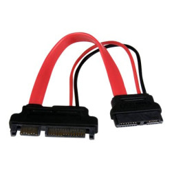 StarTech.com 6in Slimline SATA to SATA Adapter with Power - Slim SATA (F) to SATA (M) - Slimline Serial ATA to SATA (SLSATAADAP6) - Adaptér SATA - Serial ATA 150 300 600 - Slimline SATA (F) do SATA combo (M) - cervená