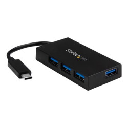 StarTech.com 4 Port USB C Hub with 4x USB-A Ports USB 3.0 (USB 3.1 3.2 Gen 1 SuperSpeed 5Gbps), USB Bus or Self Power, Portable USB Type-C to USB-A BC 1.2 Charging Hub w Power Adapter - Windows macOS Linux (HB30C4AFS) - Rozbocovac - 4 x SuperSpeed USB 3.0 - desktop
