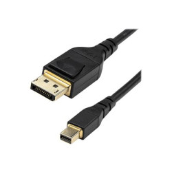 StarTech.com 3ft (1m) VESA Certified Mini DisplayPort to DisplayPort 1.4 Cable, 8K 60Hz HBR3 HDR, Super UHD mDP to DP 1.4 Cord, Slim (34 AWG) Ultra HD 4K 120Hz, Monitor Video Cable - mDP to DP Cable (DP14MDPMM1MB) - Kabel DisplayPort - Mini DisplayPort (M) s jazýckem do DisplayPort (M) s jazýckem - DisplayPort 1.4 - 1 m - podpora 8K - cerná