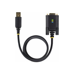 StarTech.com 3ft (1m) USB to Serial Adapter Cable, Interchangeable DB9 Screws Nuts, COM Retention, USB-A to DB9 RS232, FTDI IC, Level-4 ESD Protection, Windows macOS ChromeOS Linux - Rugged TPE Construction (1P3FFCB-USB-SERIAL) - USB sériový kabel - USB (M) do DB-9 (M) - 1 m - cerná