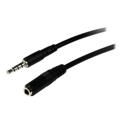 StarTech.com 2m 3.5mm 4 Position TRRS Headset Extension Cable - M F - audio Extension Cable for iPhone (MUHSMF2M) - Prodlužovací kabel náhlavní soupravy - 4 pólový mini jack s piny (male) do 4 pólový mini jack se zdírkami (female) - 2 m - cerná - pro P N: MUYHSFMM, MUYHSMFF, MUYHSMFFADW, SV211DPUA, SV211DPUA4K, SV211HDUA4K