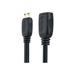StarTech.com 5in Mini HDMI to HDMI Adapter, 4K High Speed HDMI Adapter, 4K 30Hz Ultra HD High Speed HDMI Adapter, HDMI 1.4, Gold Plated Connectors, UHD Mini HDMI Adapter 4K, Black - Mini HDMI to HDMI Converter - HDMI adaptér - HDMI se zdírkami (female) do 19 pin mini HDMI Type C s piny (male) - 1.3 cm - odstínený - cerná - pro P N: HDMM30CM
