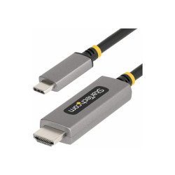 StarTech.com 10ft (3m) USB-C to HDMI Adapter Cable, 8K 60Hz, 4K 144Hz, HDR10, USB Type-C to HDMI 2.1 Video Converter Cable, USB-C DP Alt Mode USB4 Thunderbolt 3 4 Compatible - USB-C Laptop to HDMI Monitor (136B-USBC-HDMI213M) - Kabel adaptéru - 24 pin USB-C s piny (male) do HDMI s piny (male) - 3 m - šedá space gray - podpora 8K60Hz, podpora 4K144Hz, aktivní