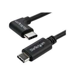 StarTech.com Right Angle USB-C Cable - 1m 3 ft - Reversible - M M - USB Type C Cable - USB-C Charge Cable - USB C to USB C Cable (USB2CC1MR) - USB kabel - 24 pin USB-C (M) rovné do 24 pin USB-C (M) pravoúhlý - USB 2.0 - 1 m - cerná - pro P N: DKT30CHD