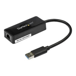 StarTech.com USB 3.0 Ethernet Adapter - USB 3.0 Network Adapter NIC with USB Port - USB to RJ45 - USB Passthrough (USB31000SPTB) - Sítový adaptér - USB 3.0 - Gigabit Ethernet - cerná - pro P N: TB33A1C
