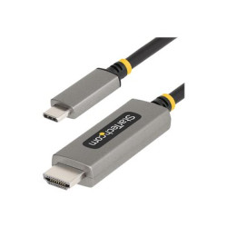StarTech.com 6ft (2m) USB-C to HDMI Adapter Cable, 8K 60Hz, 4K 144Hz, HDR10, USB Type-C to HDMI 2.1 Video Converter Cable, USB-C DP Alt Mode USB4 Thunderbolt 3 4 Compatible - USB-C Laptop to HDMI Monitor (135B-USBC-HDMI212M) - Kabel adaptéru - 24 pin USB-C s piny (male) do HDMI s piny (male) - 2 m - šedá space gray - podpora 8K60Hz, podpora 4K144Hz