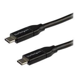 StarTech.com USB C To USB C Cable - 10 ft 3m - USB-IF Certified - 5A PD - USB 2.0 - USB Type C Charging Cable - USB C Fast Charge Cable (USB2C5C3M) - USB kabel - 24 pin USB-C (M) do 24 pin USB-C (M) - Thunderbolt 3 USB 2.0 - 5 A - 3 m - cerná