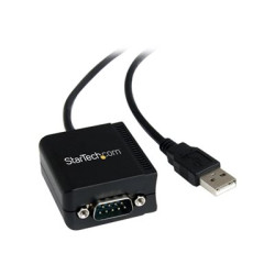 StarTech.com USB to Serial Adapter - 1 port - USB Powered - FTDI USB UART Chip - DB9 (9-pin) - USB to RS232 Adapter (ICUSB2321F) - Sériový adaptér - USB - RS-232 - cerná