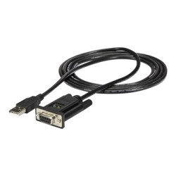 StarTech.com USB to Serial RS232 Adapter - DB9 Serial DCE Adapter Cable with FTDI - Null Modem - USB 1.1 2.0 - Bus-Powered (ICUSB232FTN) - Sériový adaptér - USB 2.0 - RS-232 - cerná