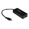 StarTech.com USB-C to Ethernet Gigabit Adapter - Thunderbolt 3 Compatible - USB Type C Network Adapter - USB C Ethernet Adapter (US1GC301AU) - Sítový adaptér - USB-C - Gigabit Ethernet + USB 3.1 Gen 2 - cerná