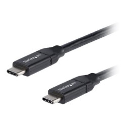 StarTech.com USB C to USB C Cable - 1.5 ft 0.5m - 5A PD - White - USB 2.0 - USB-IF Certified - USB Type C Cable - USB C Charging Cable (USB2C5C50CM) - USB kabel - 24 pin USB-C (M) do 24 pin USB-C (M) - Thunderbolt 3 USB 2.0 - 5 A - 50 cm - cerná