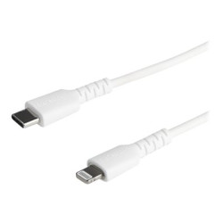 StarTech.com (1m) Durable White USB-C to Lightning Cable, Heavy Duty Rugged Aramid Fiber USB Type A to Lightning Charger Sync Power Cord, Apple MFi Certified iPad iPhone 12 Pro Max - iPhone 7 8 11 11 Pro - Kabel Lightning - Lightning s piny (male) do 24 pin USB-C s piny (male) - 1 m - bílá