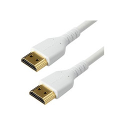 StarTech.com 1m Premium Certified HDMI 2.0 Cable with Ethernet, Durable High Speed UHD 4K 60Hz HDR 10, 3ft Rugged M M HDMI Cord with Aramid Fiber, TPE, Ultra HD Monitors, TVs & Displays - Heavy duty HDMI cable - Prémiove vysoká rychlost - kabel HDMI s ethernetem - HDMI s piny (male) do HDMI s piny (male) - 1 m - bílá - pro P N: TB3DKM2HDL